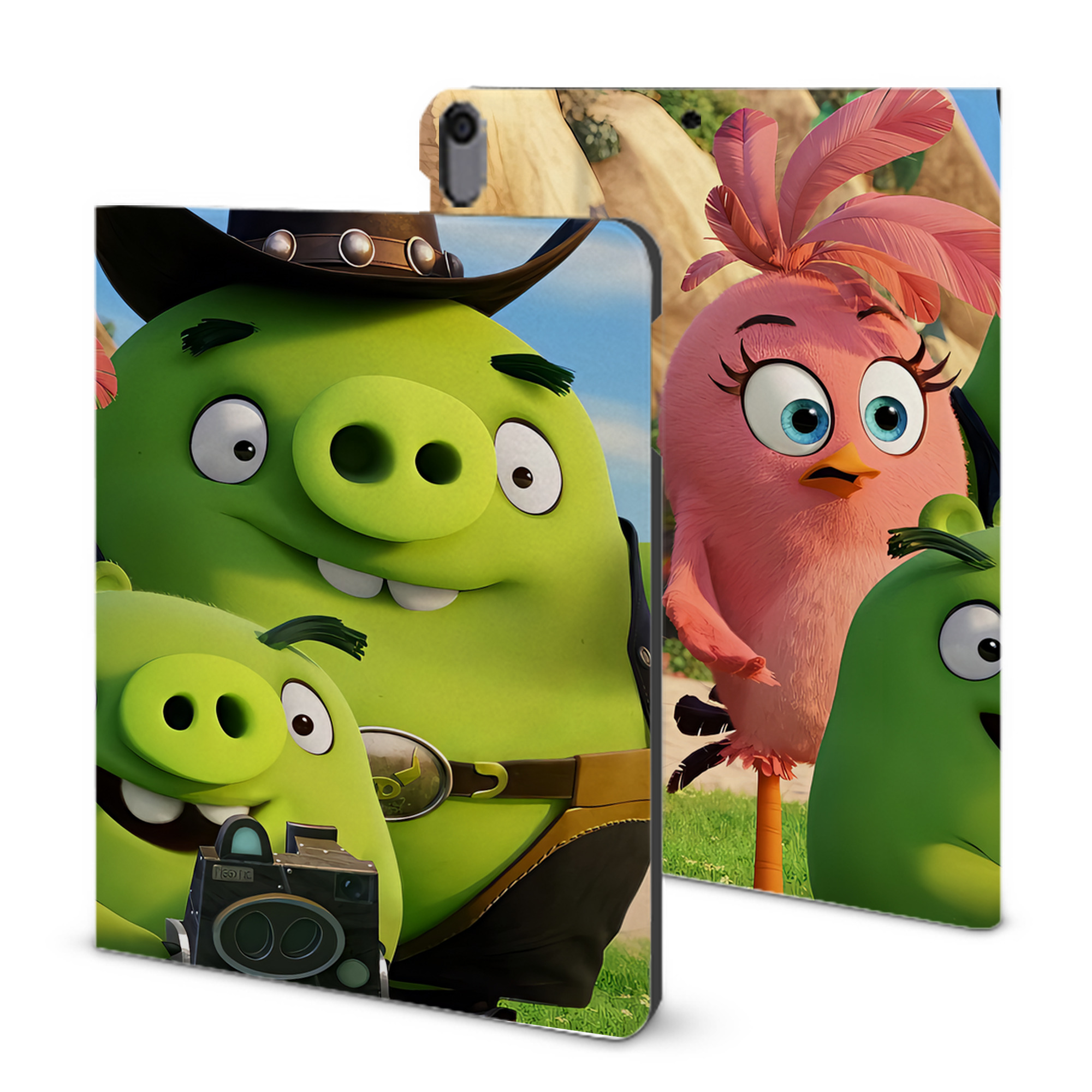 （画像用） Angry Birds アングリーバード IPad ケース ブック型 PUレザー TPU 耐衝撃 軽量 薄型 ペン収納なし 全面保護 IPad 各モデル対応